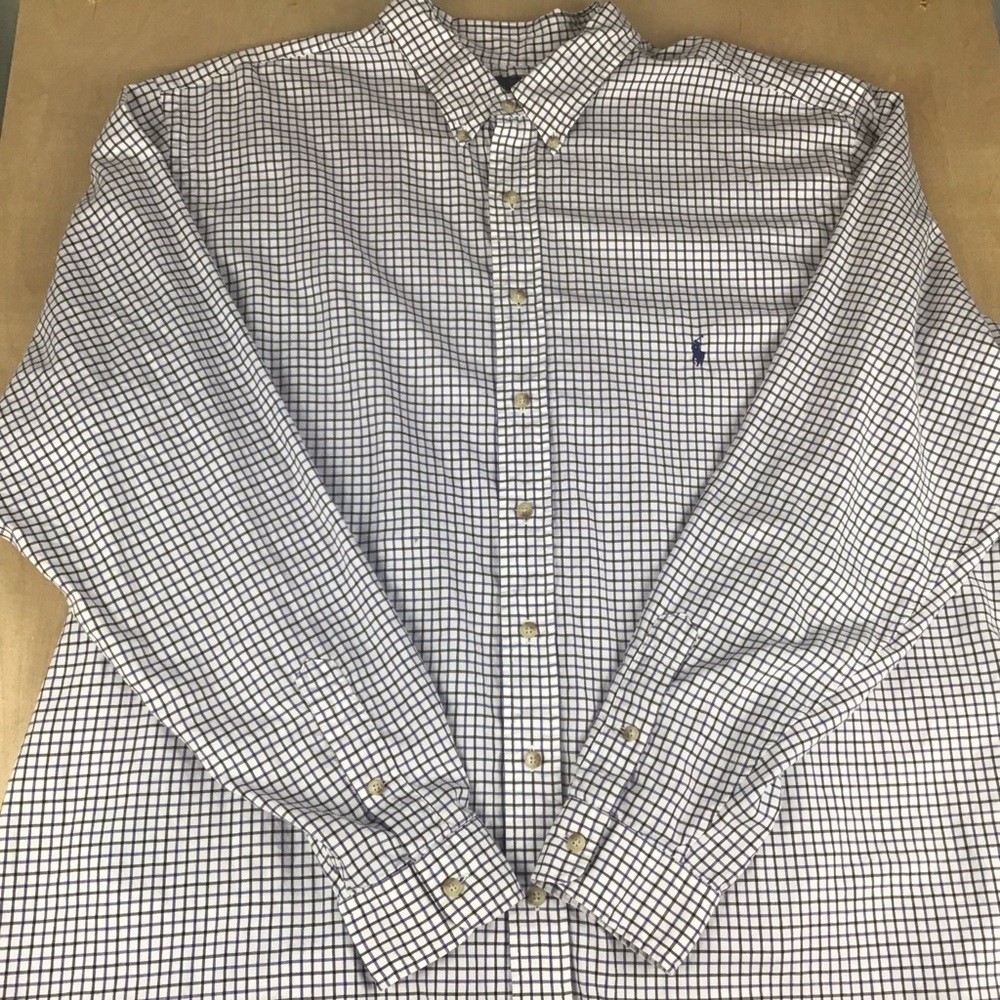 Polo Ralph Lauren Mens 3XLT Long Sleeve Button Up Checkered Plaid Shirt